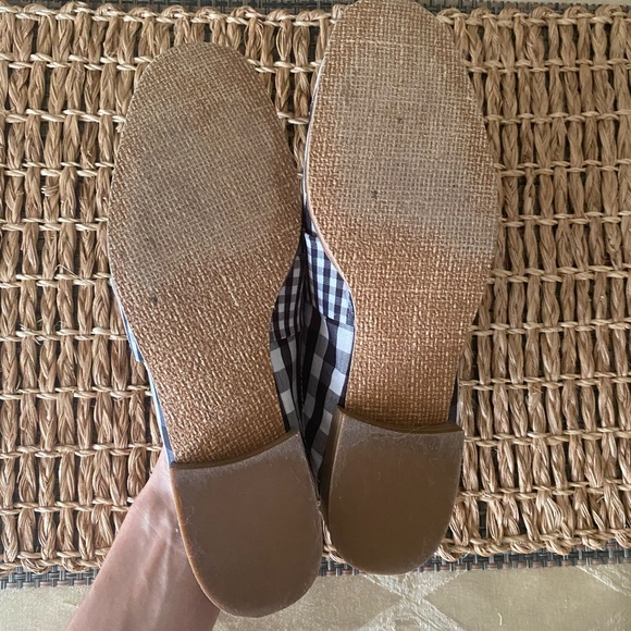Free People At Ease Loafer Mule Checked Gingham Black White Tan EU 37 US 7 - Picture 13 of 16